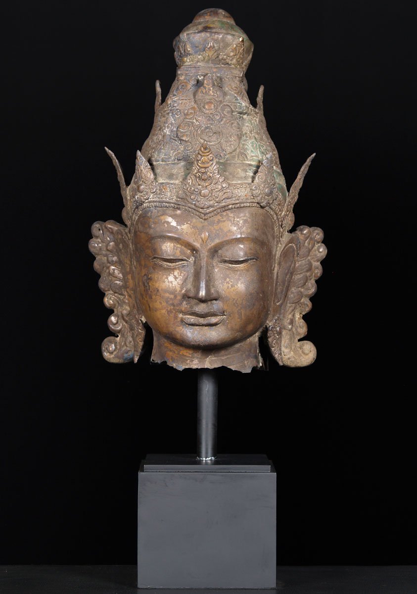 Brass Vishnu Bust with Base 29"